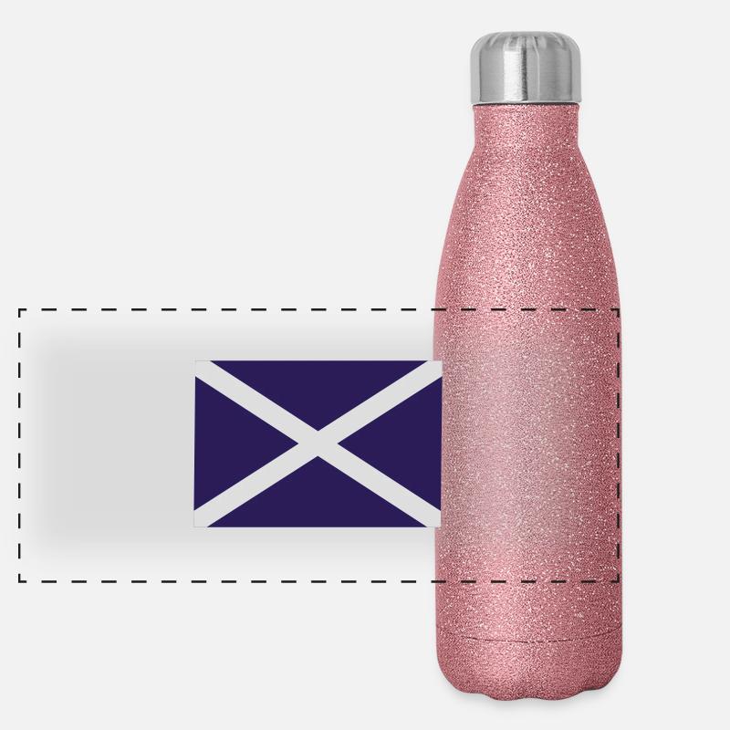 Schottland-Flagge - Scottish Saltire Panorama Glitzer Isolierflasche 500 ml