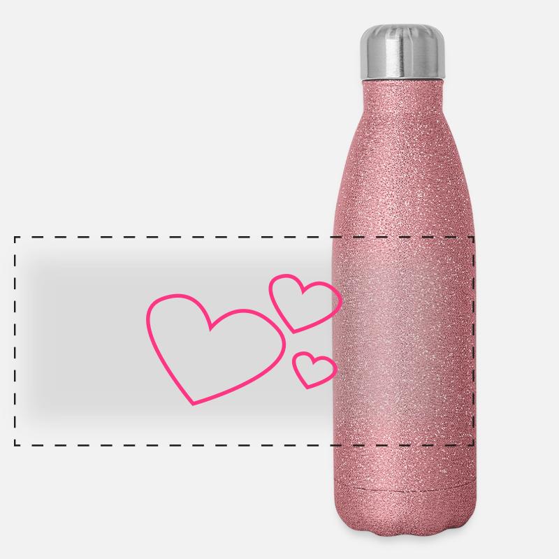 Hearts Panoramic Glitter Thermal Bottle 500 ml