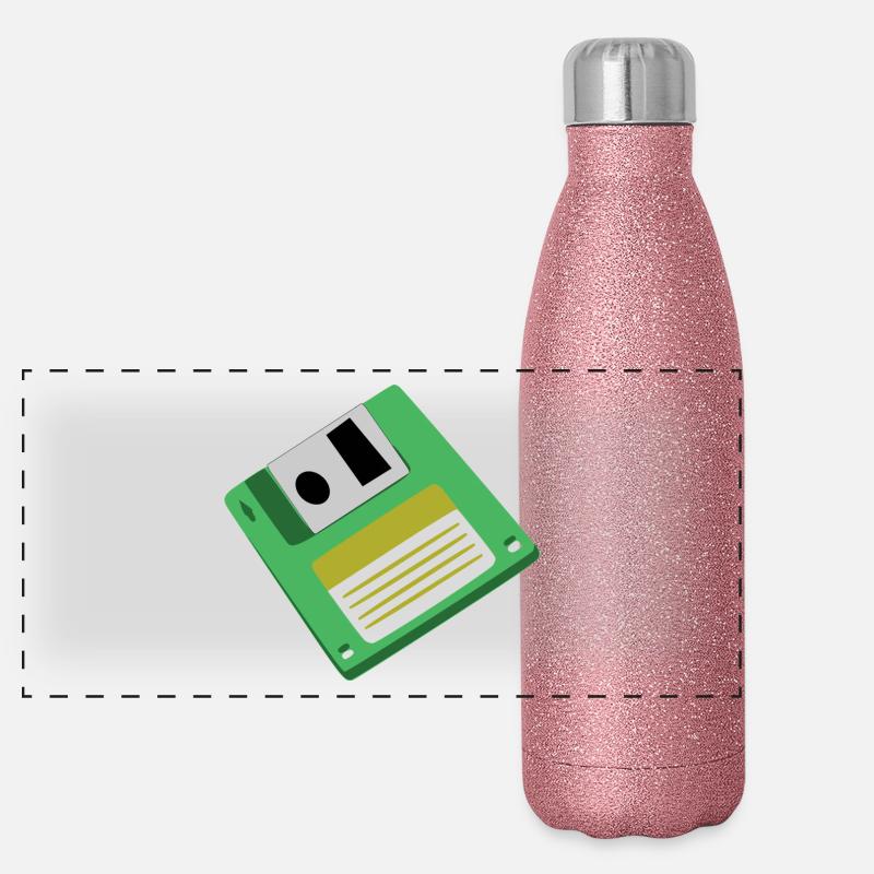 Diskette Panorama Glitzer Isolierflasche 500 ml