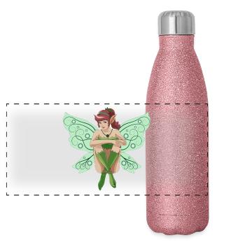 Fee - Panorama Glitzer Isolierflasche 500 ml - Pink Glitzer - Vorne