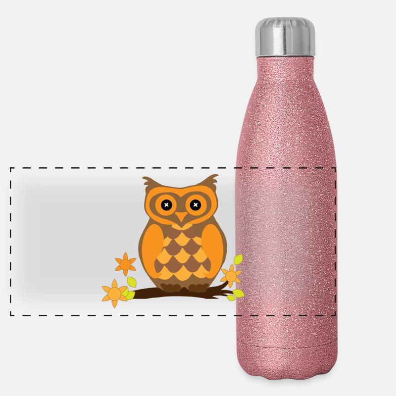Golden Owl Panoramic Glitter Thermal Bottle 500 ml