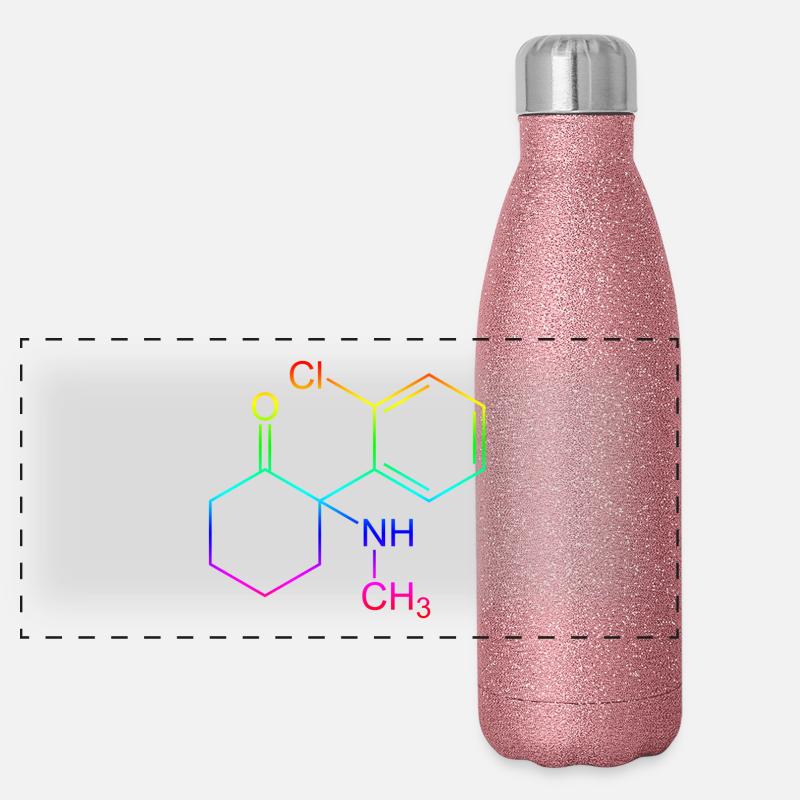 Ketamine structural formula Panoramic Glitter Thermal Bottle 500 ml