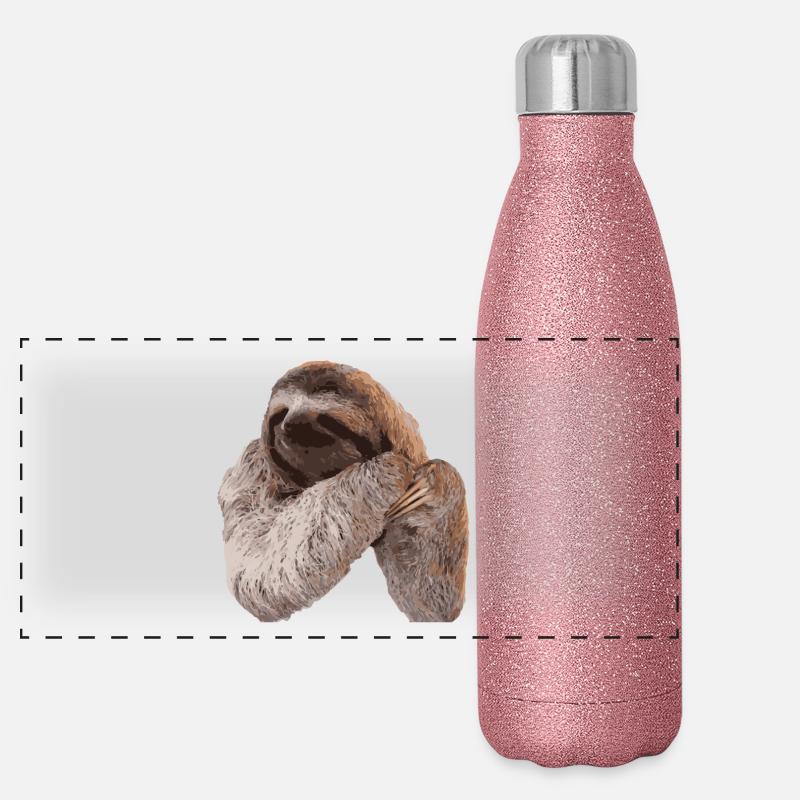 Faultier / Sloth Panorama Glitzer Isolierflasche 500 ml