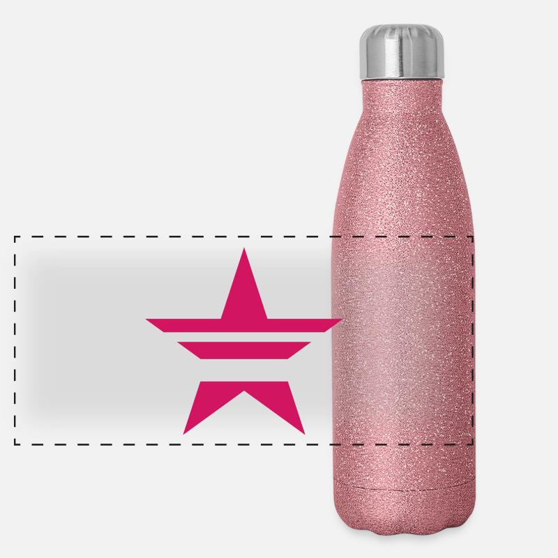 SHARP découpe rouge STAR Gourde isotherme panoramique pailletée 500 ml