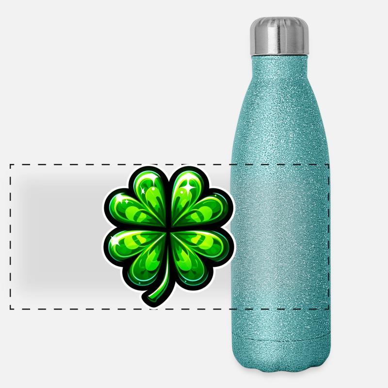 Four-leaf clover Panoramic Glitter Thermal Bottle 500 ml