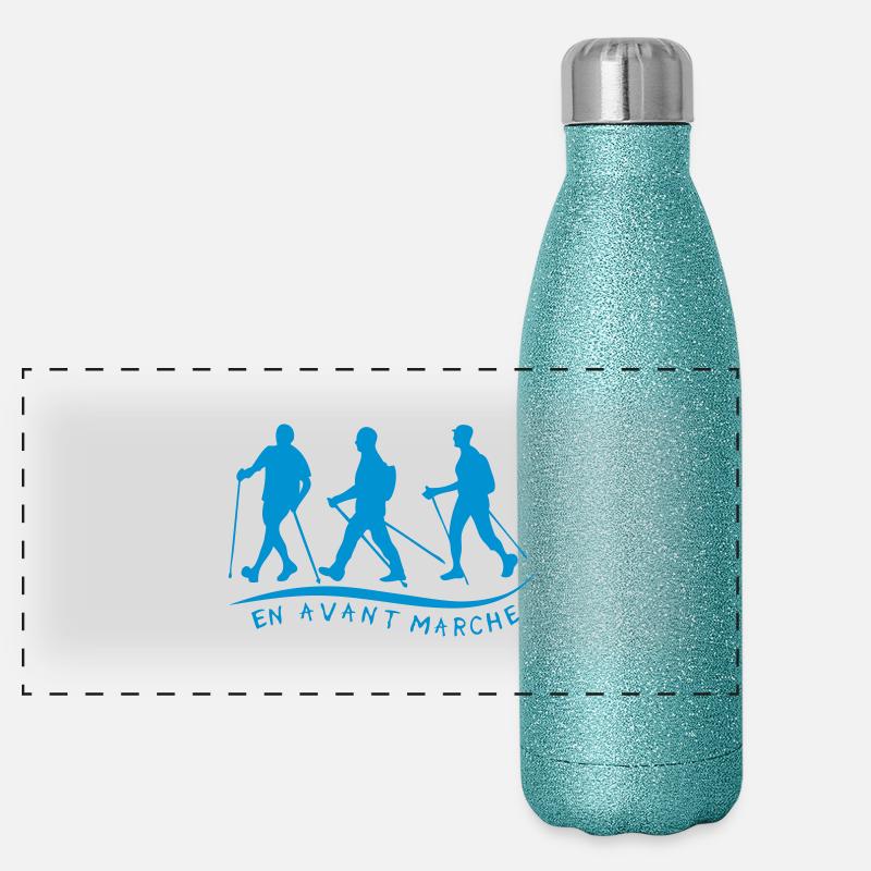 marche nordique baton en avant logo Gourde isotherme panoramique pailletée 500 ml