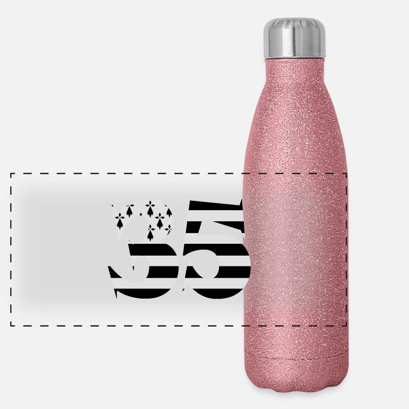 35 Großbritannien-Flagge Panorama Glitzer Isolierflasche 500 ml