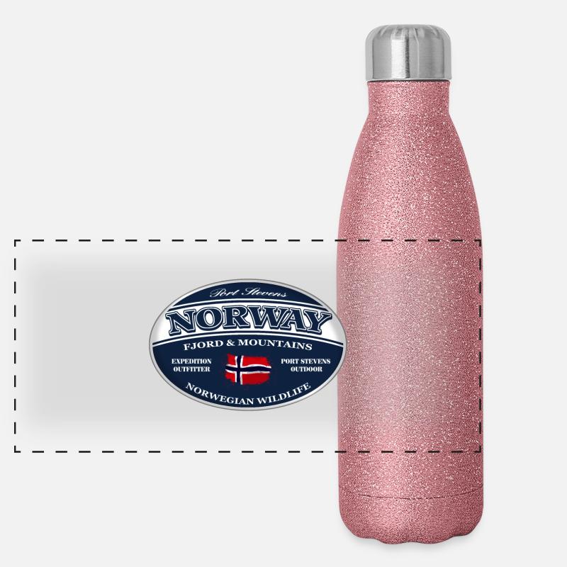 Norway - Norge - Norwegen Panorama Glitzer Isolierflasche 500 ml