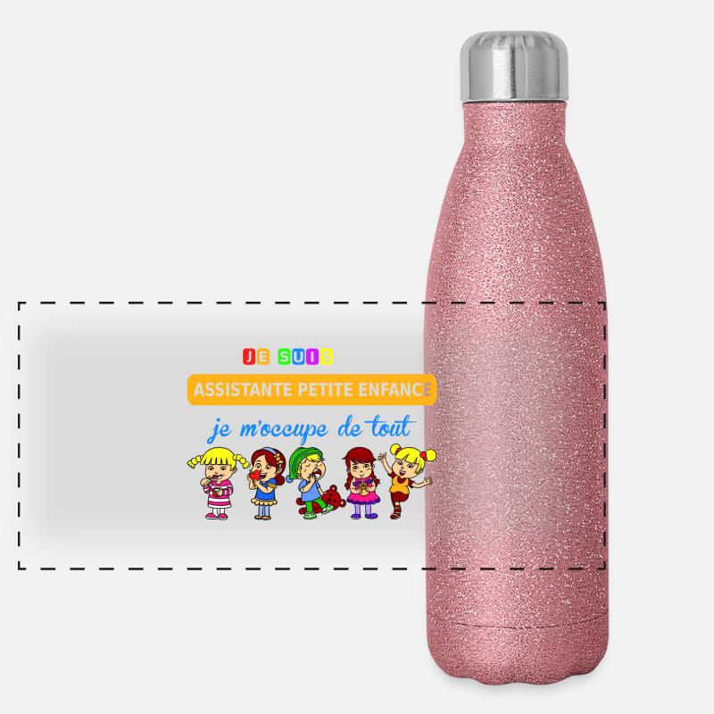 je suis assistante petite enfance Gourde isotherme panoramique pailletée 500 ml