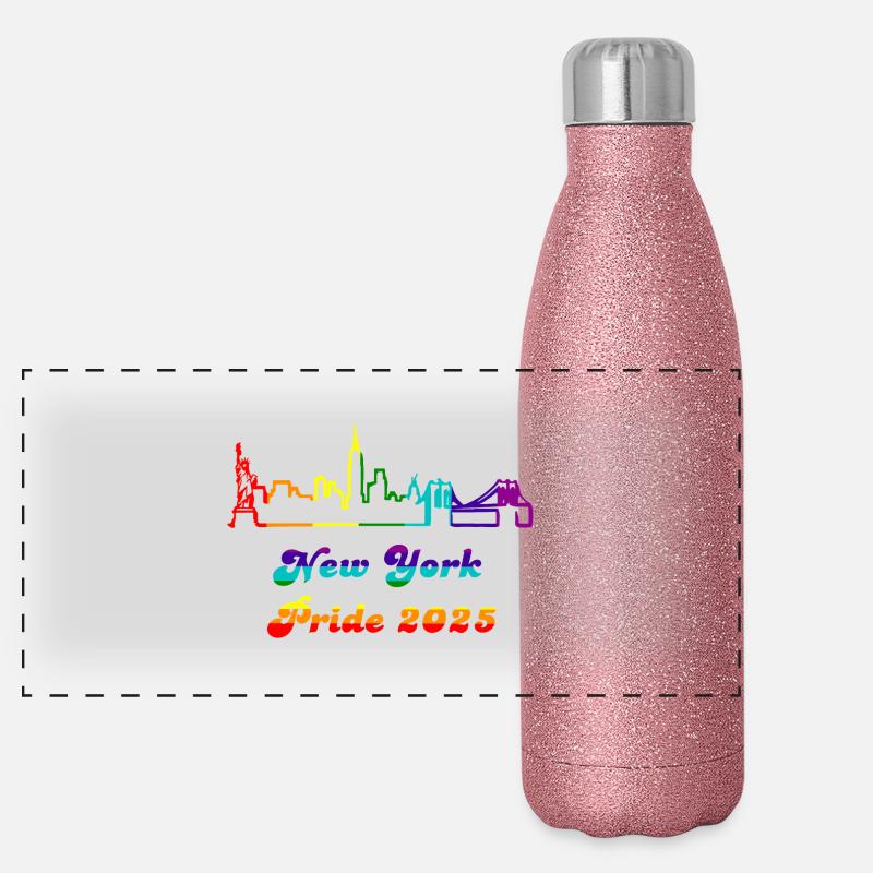 Pride 2025 NY Panorama Glitzer Isolierflasche 500 ml