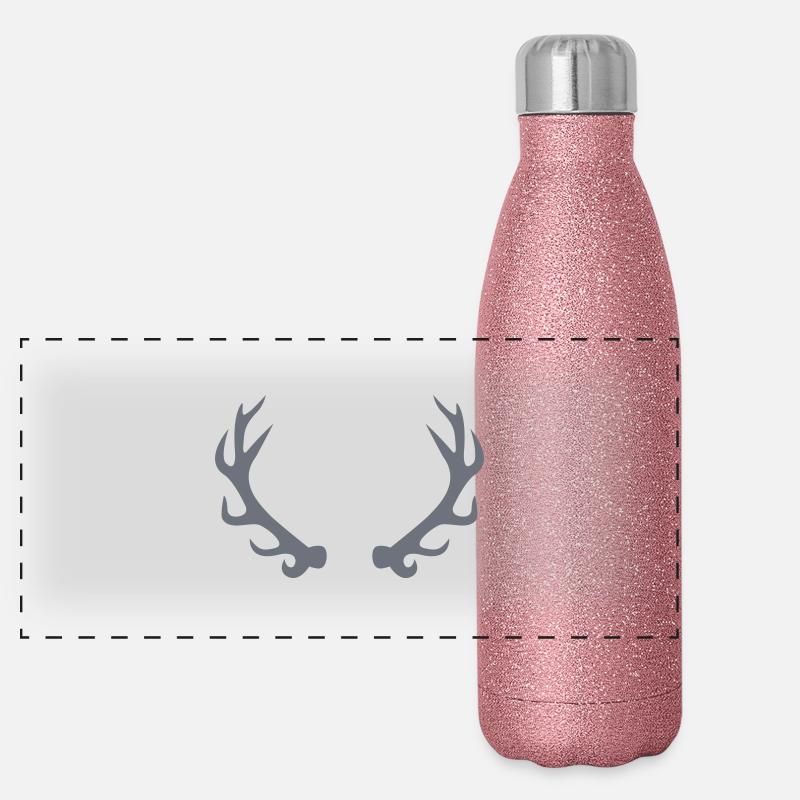 Geweih Panorama Glitzer Isolierflasche 500 ml