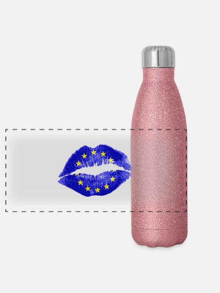 Kuss (EU) - Panorama Glitzer Isolierflasche 500 ml - Pink Glitzer - Vorne