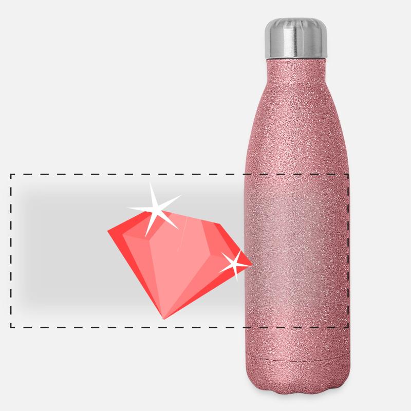 Pinker Diamant Panorama Glitzer Isolierflasche 500 ml