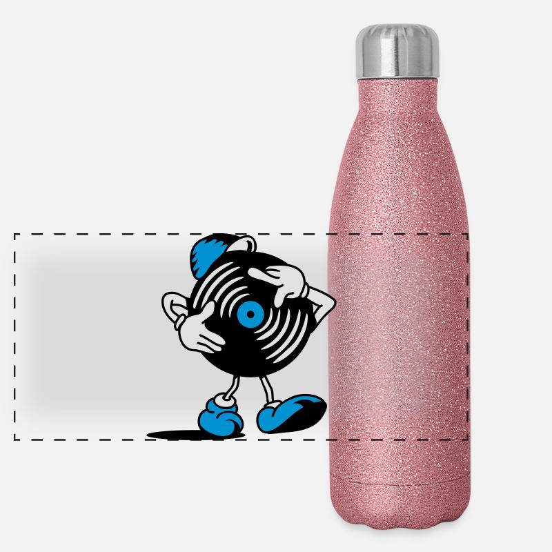 DISQUE VINYLE Gourde isotherme panoramique pailletée 500 ml
