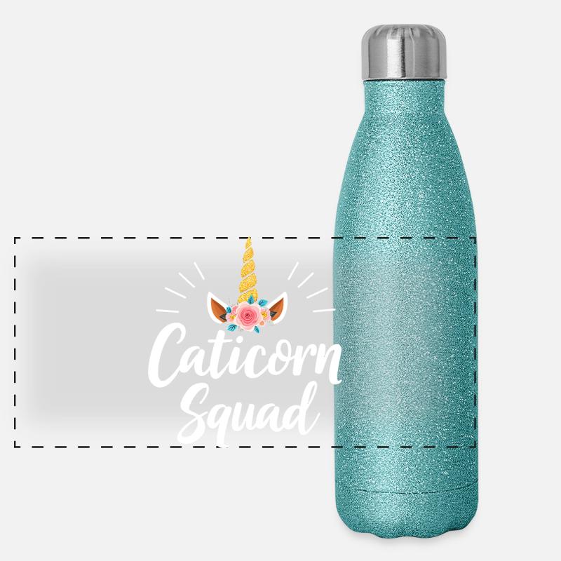 Escouade Caticorn Gourde isotherme panoramique pailletée 500 ml