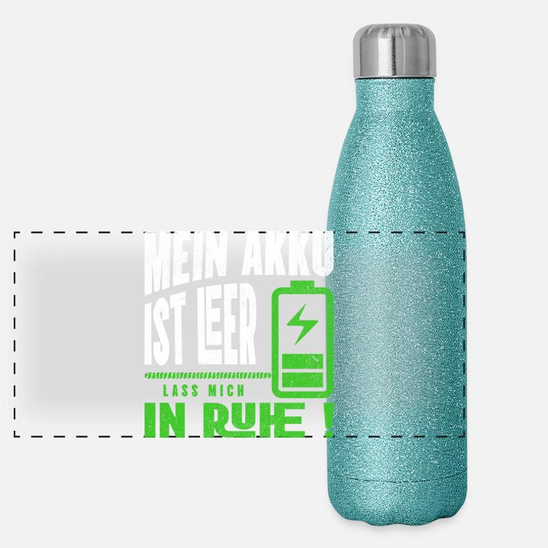 My battery is empty - Leave me alone Panoramic Glitter Thermal Bottle 500 ml