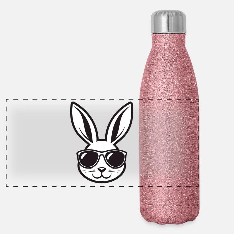 Rabbit Sunglasses Panoramic Glitter Thermal Bottle 500 ml