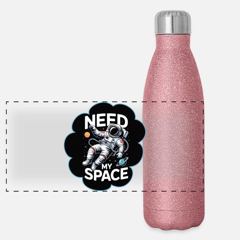 J’ai besoin de mon astronaute spatial Gourde isotherme panoramique pailletée 500 ml