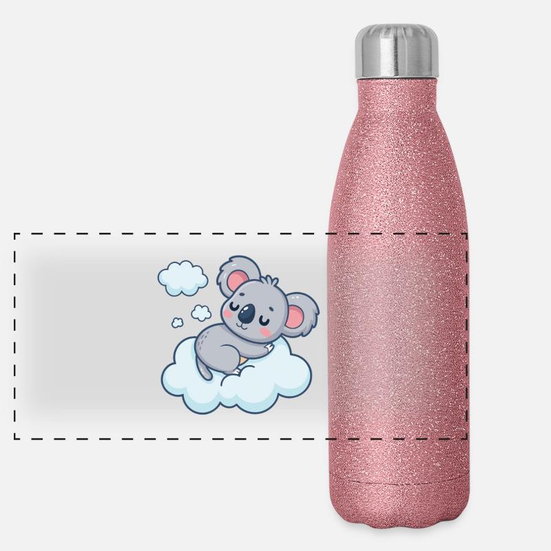 Nuage Koala Somnolent Gourde isotherme panoramique pailletée 500 ml