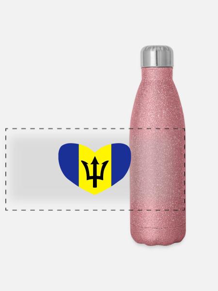 Love Barbados - Panoramic Glitter Thermal Bottle 500 ml - pink glitter - Front