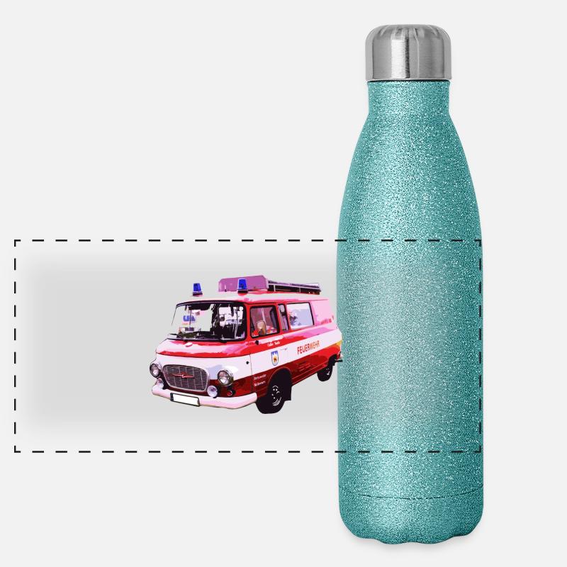 Barkas B1000 Feuerwehr Panorama Glitzer Isolierflasche 500 ml