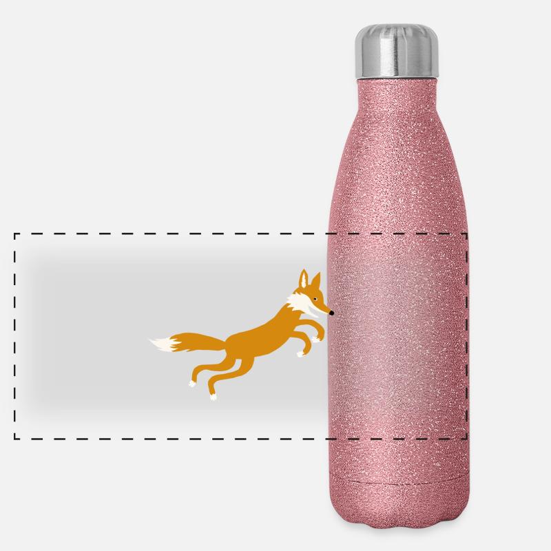 Fuchs springt Panorama Glitzer Isolierflasche 500 ml