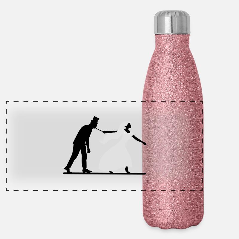 enterrement de vie de garçon et de jeune fille Gourde isotherme panoramique pailletée 500 ml
