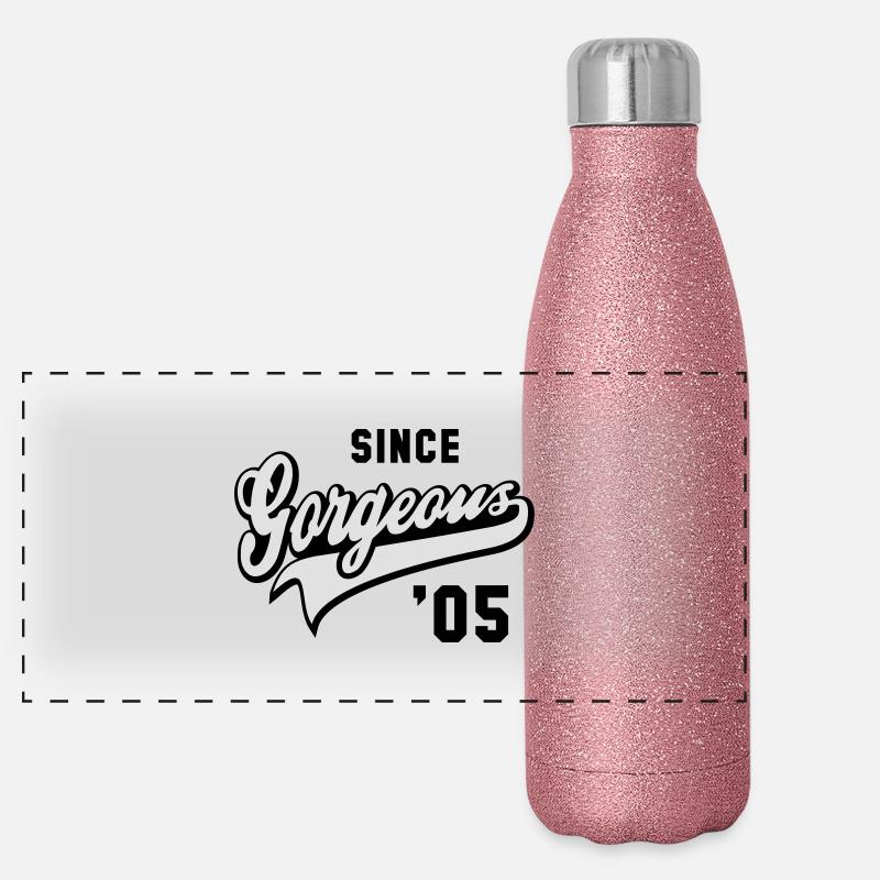 Gorgeous SINCE 2005 - Birthday Anniversary Panorama Glitzer Isolierflasche 500 ml