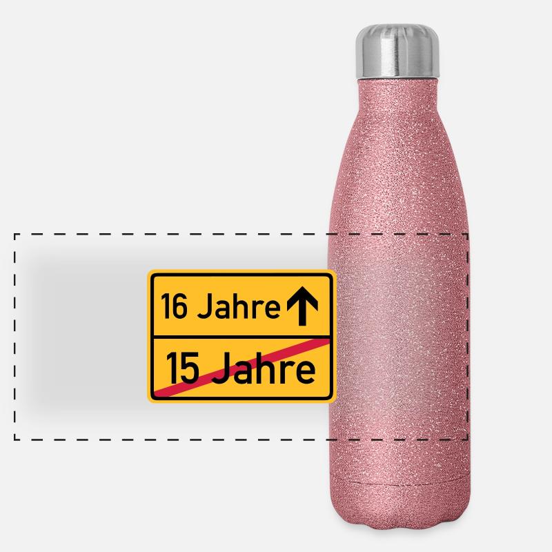 ortsschild_15__jahre__f3 Panorama Glitzer Isolierflasche 500 ml