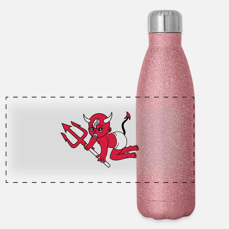 démon diable démon enfer diable satan ramper sucet Gourde isotherme panoramique pailletée 500 ml
