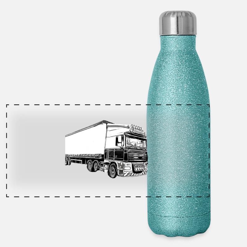 Lastwagen Panorama Glitzer Isolierflasche 500 ml