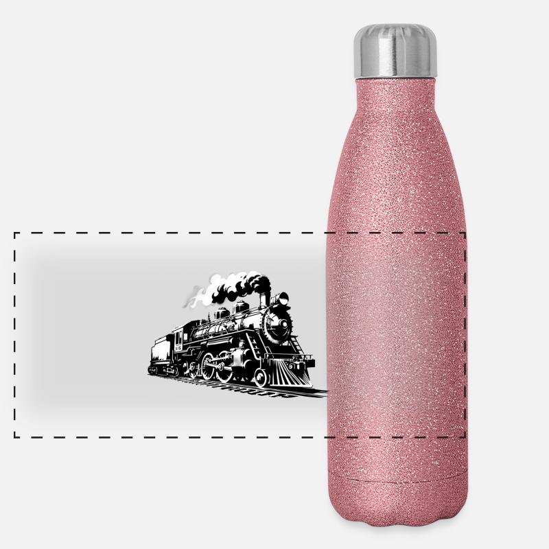 Chemin de fer à Noël Gourde isotherme panoramique pailletée 500 ml