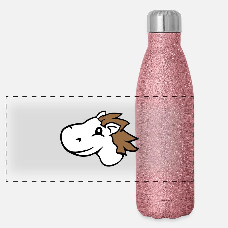 cheval mignon poney poulain équitation rapide comique cavalier Gourde isotherme panoramique pailletée 500 ml