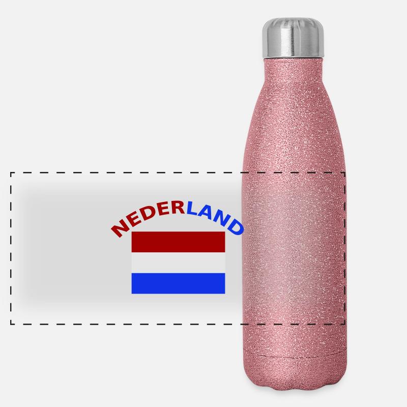 Hollande, Pays-Bas, drapeau, drapeau Gourde isotherme panoramique pailletée 500 ml