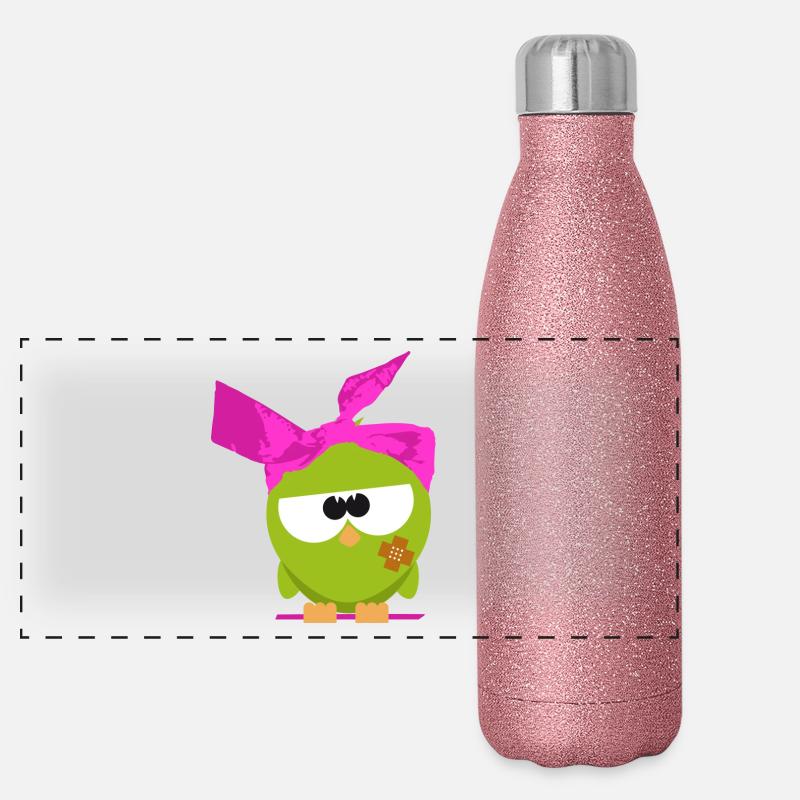 Birdie mit Kopftuch Panorama Glitzer Isolierflasche 500 ml