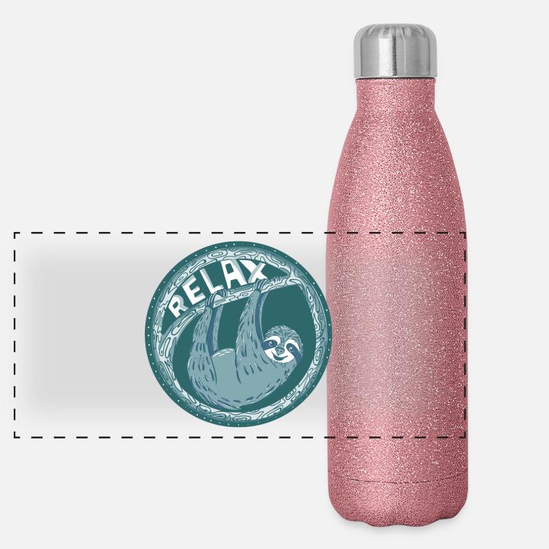 RELAX - blue sloth Panoramic Glitter Thermal Bottle 500 ml