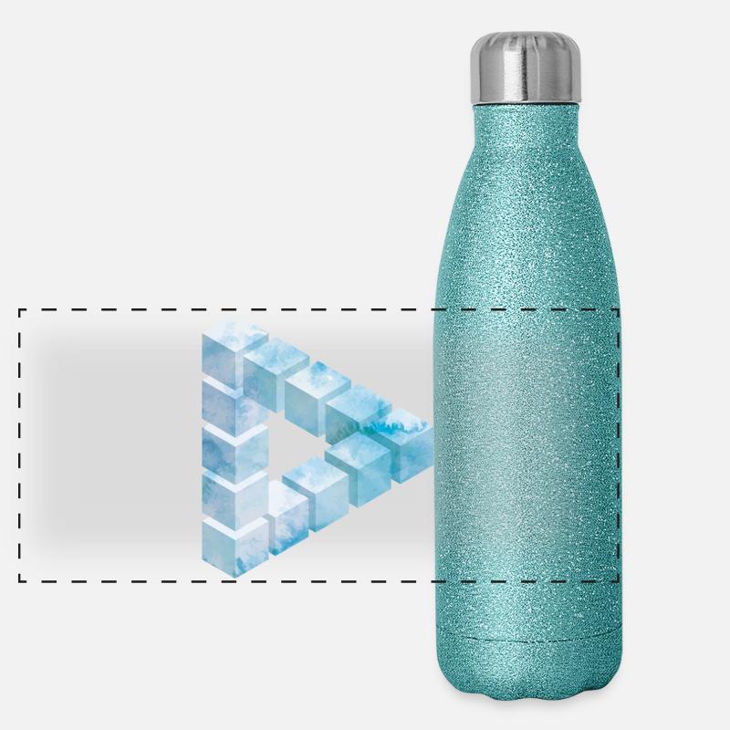 Conception de motif de bloc de glace Gourde isotherme panoramique pailletée 500 ml
