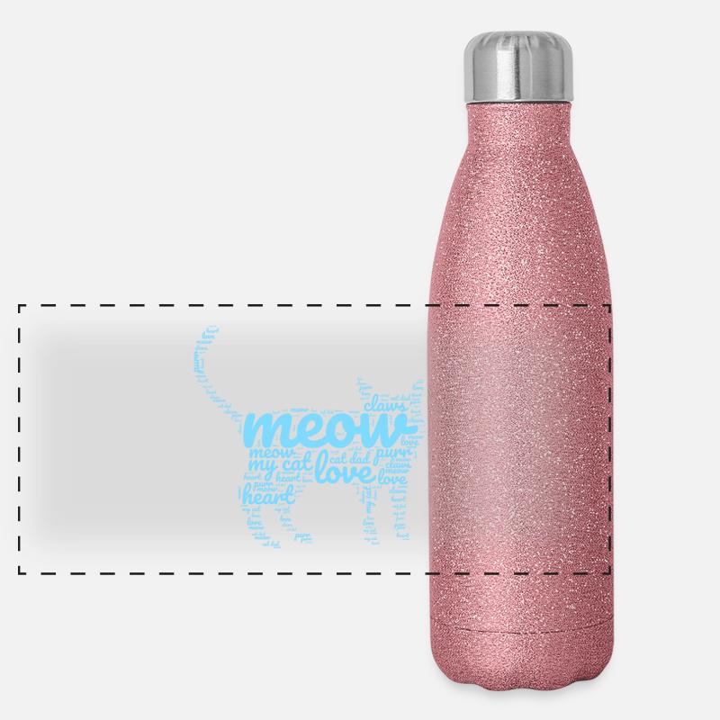 Words of Daddy Kitty Panoramic Glitter Thermal Bottle 500 ml