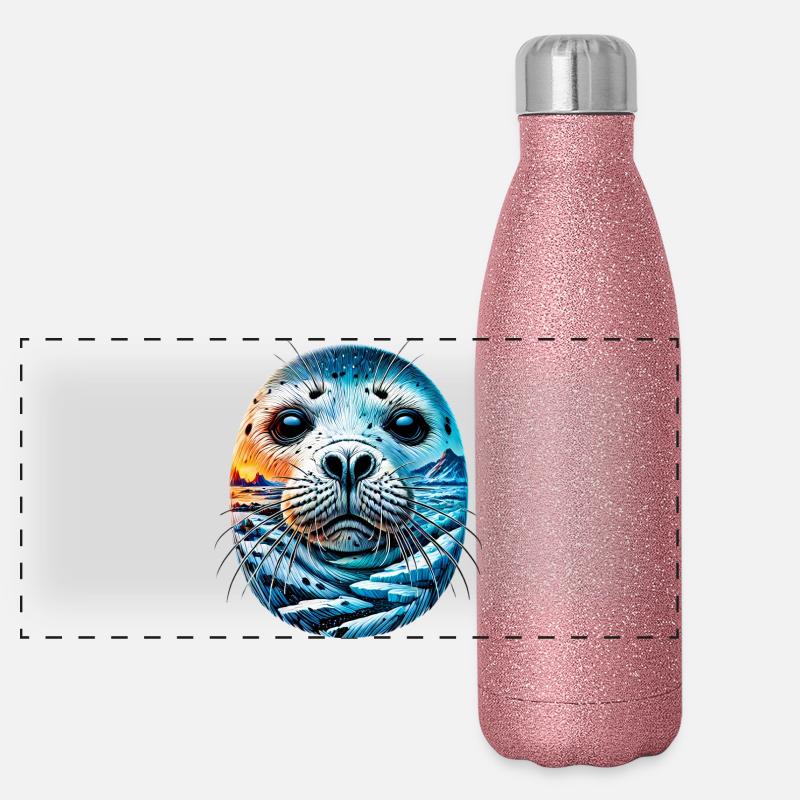 Phoque Gourde isotherme panoramique pailletée 500 ml