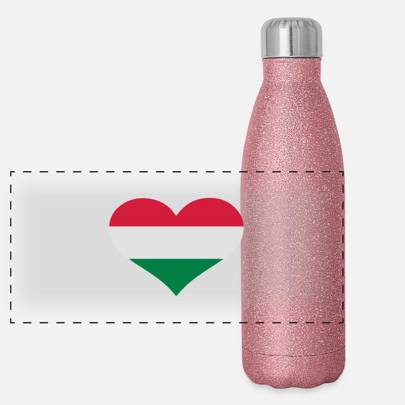 Ungarn Panorama Glitzer Isolierflasche 500 ml