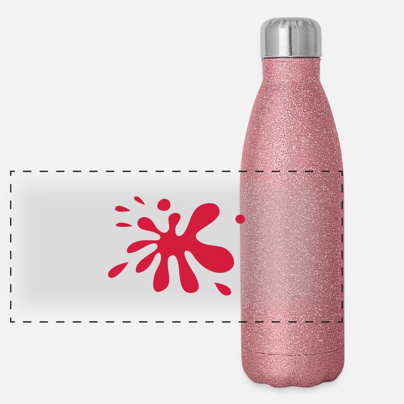 Red Paint Splat Panoramic Glitter Thermal Bottle 500 ml