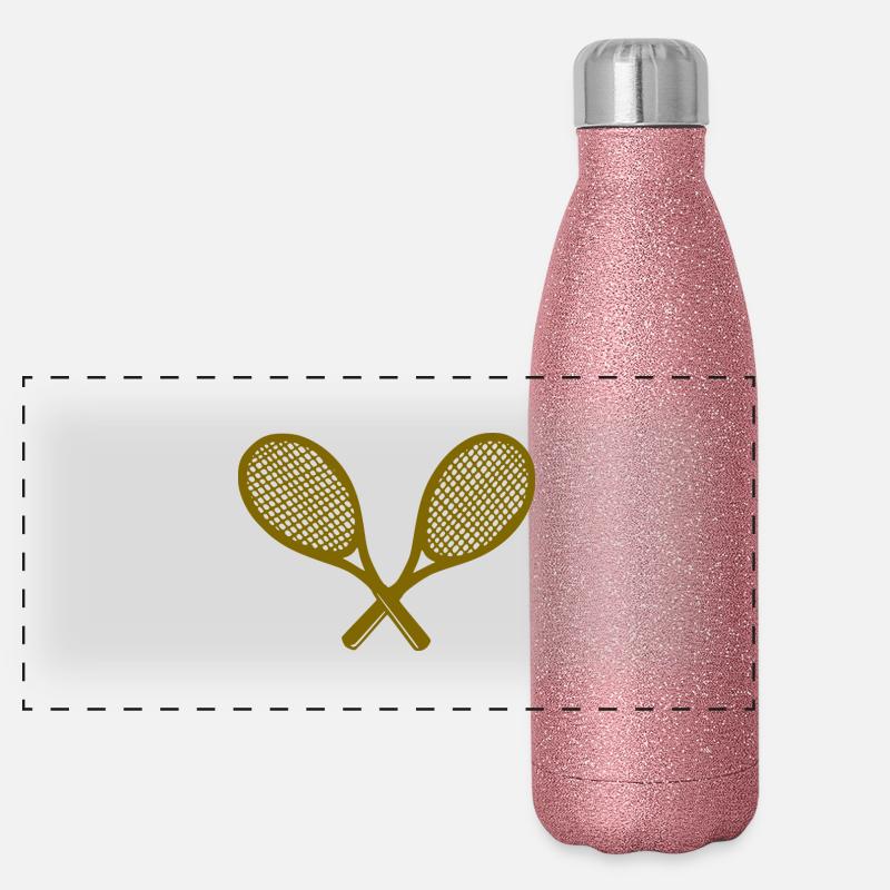 Tennisschläger Panorama Glitzer Isolierflasche 500 ml