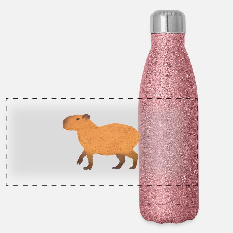 Capybara 01 Gourde isotherme panoramique pailletée 500 ml