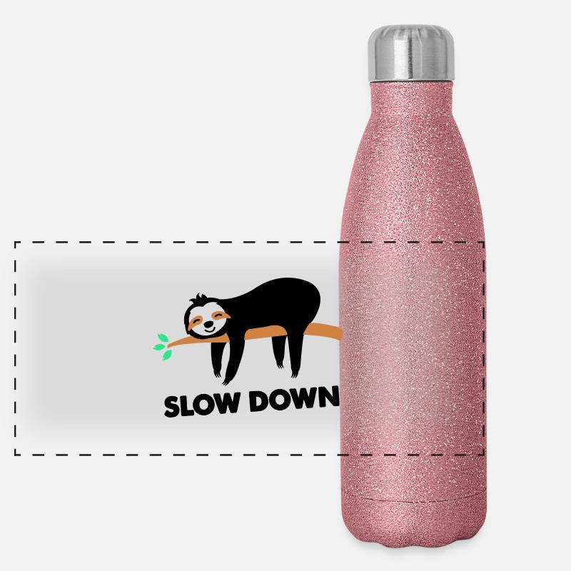 faultier slow down Panorama Glitzer Isolierflasche 500 ml