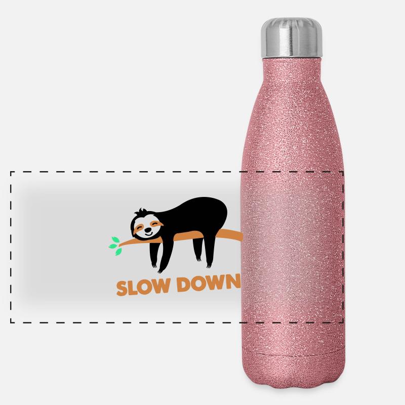 faultier slow down Panorama Glitzer Isolierflasche 500 ml