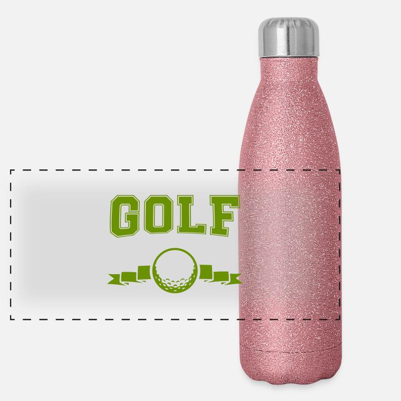 golf logo Panorama Glitzer Isolierflasche 500 ml