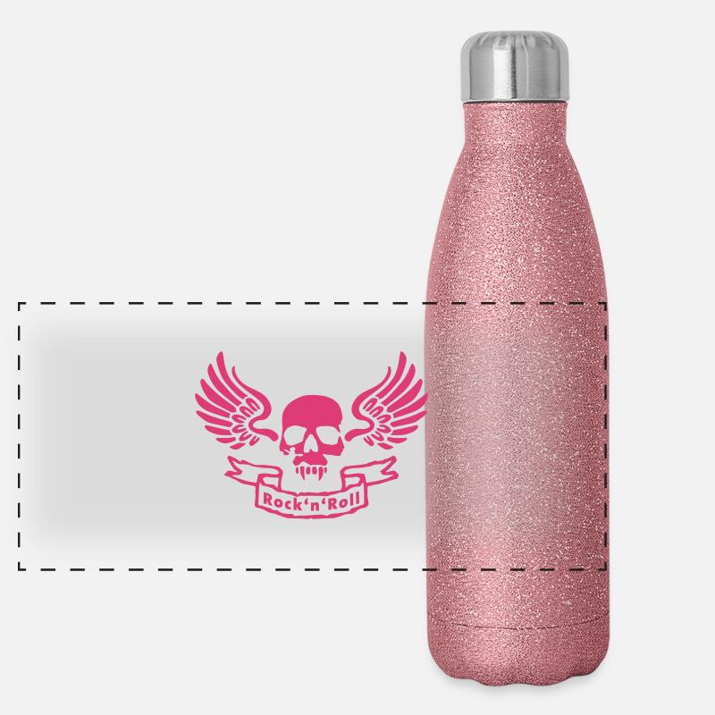 rocknroll_skull Gourde isotherme panoramique pailletée 500 ml