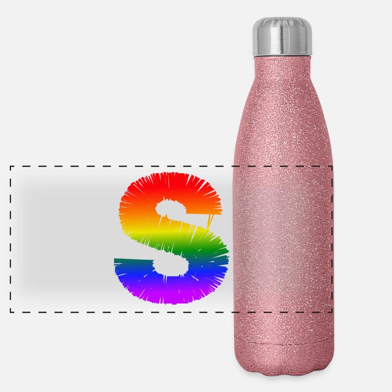 Arcs en ciel Gourde isotherme panoramique pailletée 500 ml