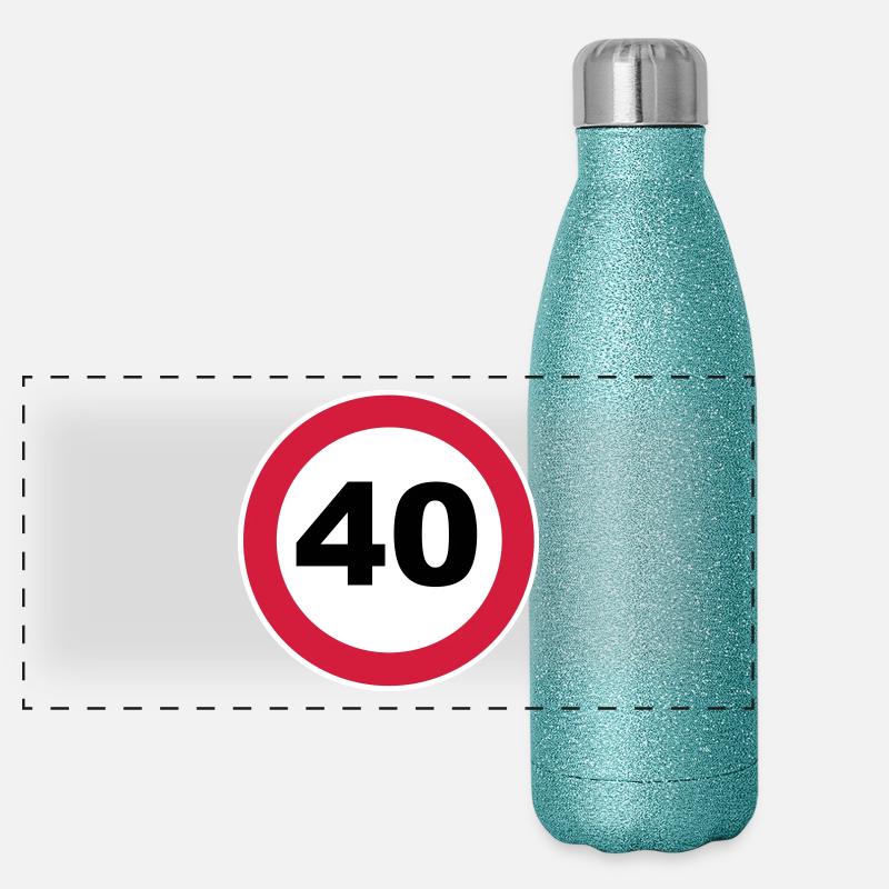 40th birthday Panoramic Glitter Thermal Bottle 500 ml