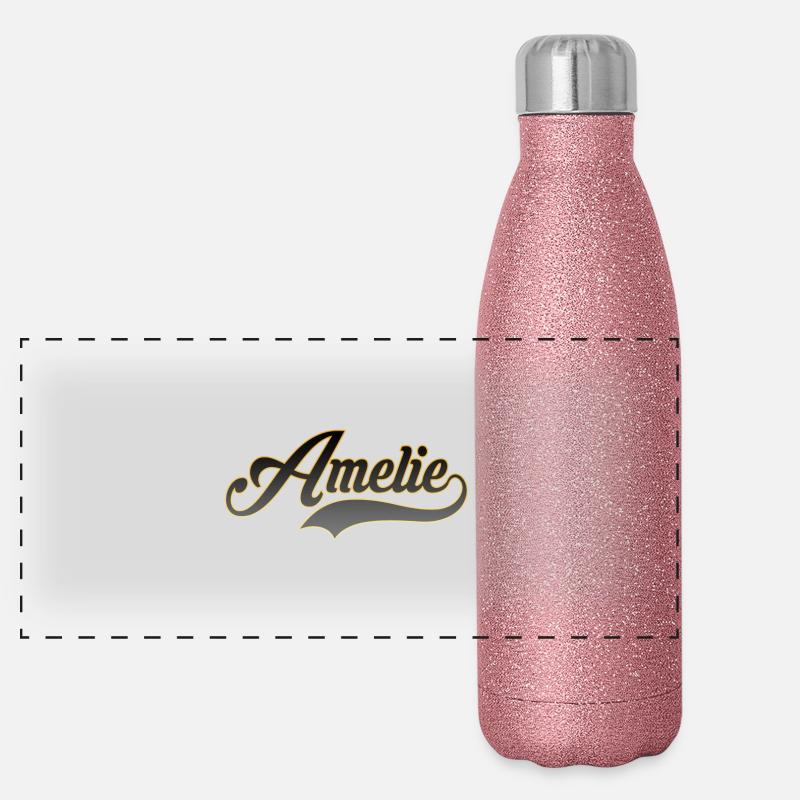 First name Amelie Panoramic Glitter Thermal Bottle 500 ml